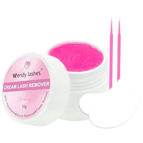 Lash Extension Remover Cream Eyelash Extension Remover Low Irritation Dissolves Powerful Eyelash Glue Remover for Salon Lash Glue Remover(Strawberry 10g)