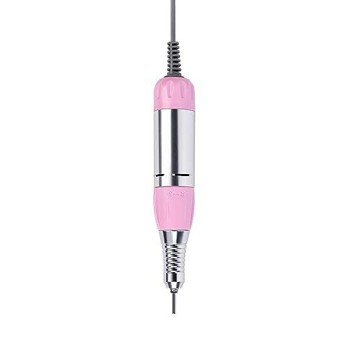 Nail Drill Handpiece Electric Nail Drill Handle Machine Replacement Nail Polishing Pen Portable Manicure Pedicure Tool (Pink)