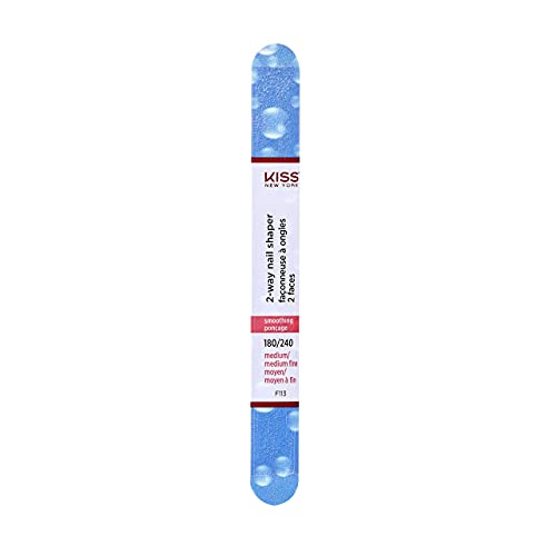 KISS 2-Way Nail Shaper 180 Medium / 240 Medium Fine F113N - Pack of 12