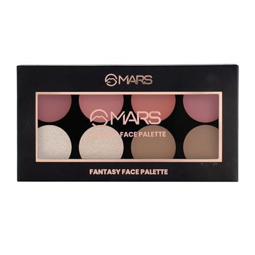 MARS Fantasy Face Palette with Blushes,Highlighters and Bronzer| Highly Pigmented & Long Lasting | Face Makeup Kit (20g) (Shade-01)