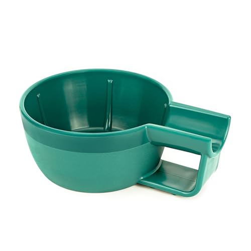 Linkidea Plastic Shaving Soap Bowl with Non-slip Handle, Wide Mouth, Large Capacity, Easier to Lather Ridges, Wet Razor Shave Cream Bowl for Men (Green)