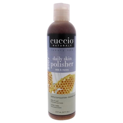 Cuccio Naturale Daily Skin Body Polisher - Soothes And Softens Your Skin - Gentle Exfoliation Process - Lifts Dead Cells From The Skin¡¯s Surface - Radiant Skin - Milk And Honey - 8 Oz