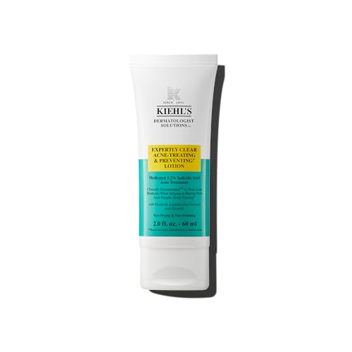 Kiehl's Expertly Clear Moisturizer with 1.2% Salicylic Acid & 2% Niacinamide, Hydrating Acne Treatment, Fades Post-acne Marks, Corrects Uneven Texture & Tone, Prevents Future Breakouts - 2 fl oz
