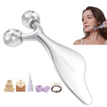 Face Roller Lymphatic Drainage,Face Rollers,Facial Roller,Face Sculpting Tool,Facial Massager? Cooling Metal Face Depuffer, Anti-Puffiness, Prop 65 Tested