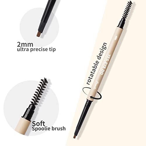 Light Grey Eyebrow Pencil for Older Women, Light Gray Eyebrow Pencil for Grey/Sliver Hair, Ultra Fine Gray Brow Pen with hair like strokes, Long-lasting, Waterproof, Mist, YES.EYE DO