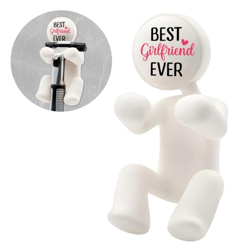 AGMDESIGN Best Girlfriend Ever Shower Razor Holder, Funny Girlfriend Bathroom Decor for Inside Shower, Gadgets Leg Razor Holder, Cute Valentine's Day Storage Hook Gifts for Women Couple Girlfriends