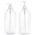 Yebeauty Pump Bottle Dispenser, 67oz 2000ml Refillable Shampoo Pump Bottles Empty Plastic Shower Soap Dispenser Large Liquid Containers for Conditioner Body Wash, Bathroom Kitchen, 2 Pack Clear