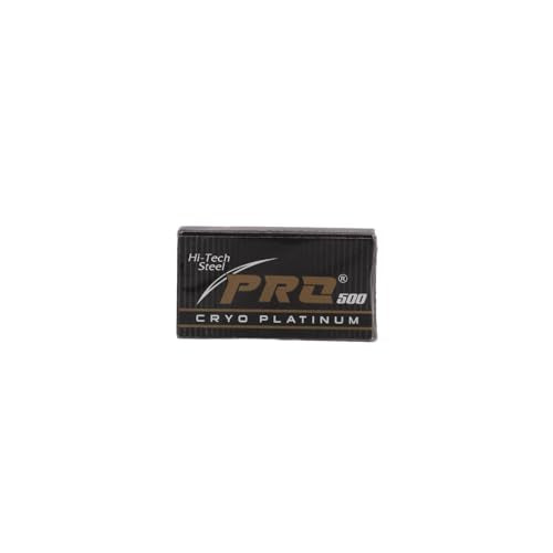 Pro 500 Cryo platinum Double Edge Razor Blades, Chromium Coated, Saloon Pack, 20 Counts(5 Blades Each Counts)