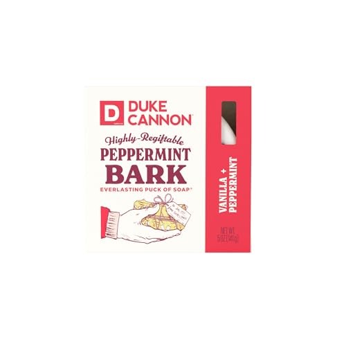 Duke Cannon Peppermint Bark Soap for Men ? Refreshing Holiday Scent, Long-Lasting Puck of Soap, 5 oz Bar