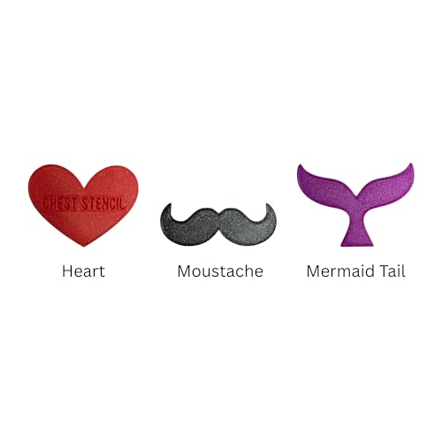 Bikini Stencil Set by Chest Stencil - Women Bikini Shaving pubic Hair Trimming 6 Flexible Unique Shapes Including Heart, Butterfly, Mermaid Tail, Shark Fin, Moustache, and Triangle
