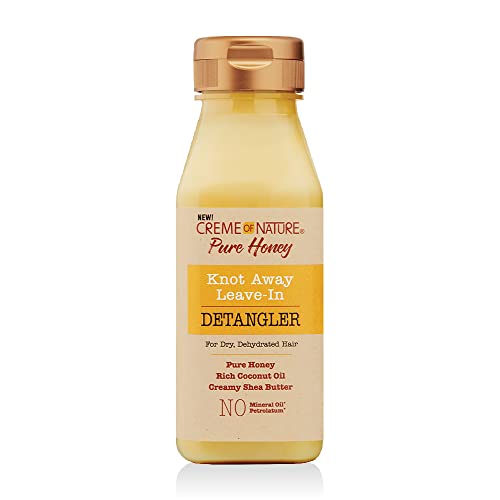 Creme of Nature Pure Honey Shampoo with Coconut Oil & Shea Butter, 12.07 Fl Oz & Knot Away Leave In Detangler, 8 Oz