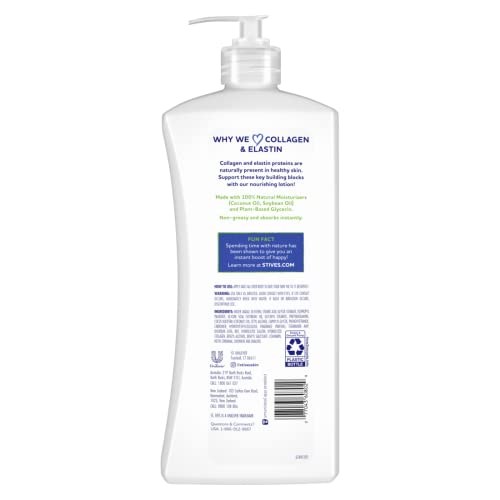 St. Ives Renewing Hand & Body Lotion for Women with Pump, Daily Moisturizer Collagen Elastin for Dry Skin, Made with 100% Natural Moisturizers, 21 fl oz, 4 Pack