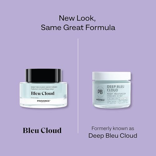 Provence Beauty Bleu Cloud Night Moisturizer ? Hydrating Night Cream for Face, Anti-Aging Nighttime Moisturizer for All Skin Types 2Fl Oz
