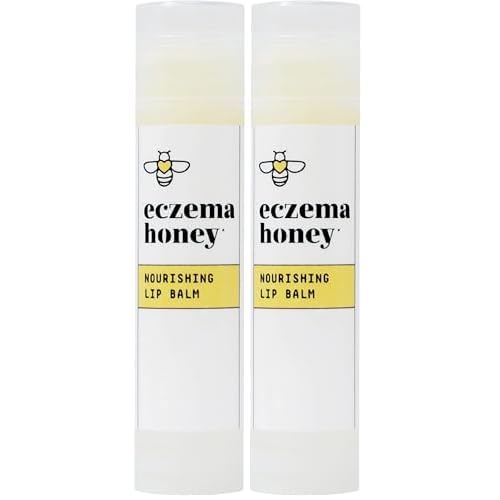 ECZEMA HONEY Nourishing Lip Balm - Organic Chapstick for Sensitive Skin - Daily Lip Moisturizer for Very Dry Lips - Mango Butter & Honey Lip Balm - Natural Lip Care Products (1 Ct) (Pack of 2)