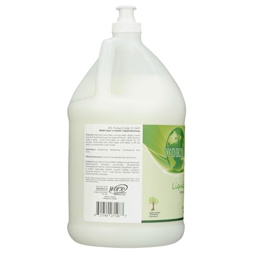 Worx Clean-'n'-Gentle Liquid Hand Soap 1 gal. (3.78 L.) Soft and Supple, Rich Lather, Mild Formula, Light Juniper Berry Fragrance