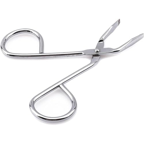 Silver Stainless Steel Eyebrow Scissors Tweezers,Elbow Pliers Clip Scissors,Flat Tip Tweezers Hair Plucker Hair Removal, Shave and Hair Removal for Women and Men Facial Hair
