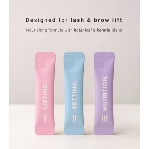 MIYA LASH | Lash Lift & Brow Lamination Kit with Glue Balm | AURA Series | 2-in-1 Eyelash Perm & Brow Lift | Individually Packed Sachets with Tools | Results Last Up to 6 Weeks