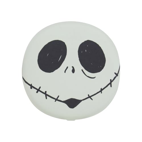 Impressions Vanity Jack Skellington Glow in The Dark LED Compact Mirror with Lights, Adjustable Brightness, Lighted Makeup Mirror with Jack Skellington Glow, Touch Sensor, Travel Friendly