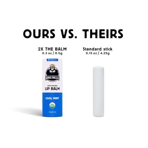 King Rilla Organic Lip Balm for Men ? USDA Certified, Natural, Hydrating & Soothing ? Vegan, Cruelty-Free, Eco-Friendly Lip Care with Organic Ingredients (All Mix Lips Balm 04 Pack)