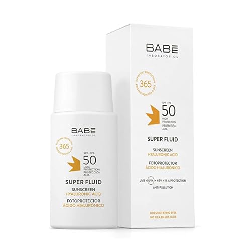 Babe Super Fluid Sunscreen SPF 50 ? High Facial Sun Protection with Lightweight Texture | Broad Spectrum UVA/UVB | For Sensitive Skin | Non-Greasy & Fast Absorbing ? 1.69 fl oz