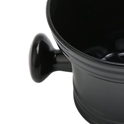 Shaving Soap Bowl Black Plastic Large Capacity Comfortable Grip Plastic Shaving Soap Bowl Foam Shaving Soap Cream Bowl Men Shaving Bowl Shave Mug with Handle for Barber Home Travel