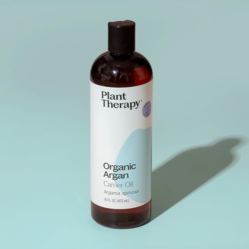 Plant Therapy Organic Argan Oil 16 oz Carrier for Skin and Hair Supports Moisturization Anti Aging and Nails Cold Pressed Pure USDA Certified