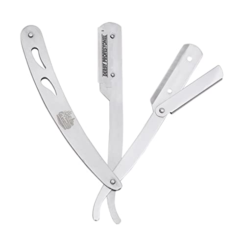 The Shave Factory Straight Edge Razor Kit - with Single Stainless Steel razors for men from (Steel, Derby Premium Single Edge)