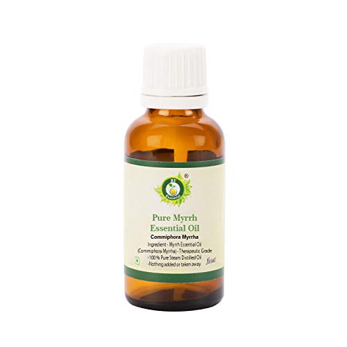 Myrrh Essential Oil | Commiphora Myrrha | Myrrh Oil | Pure Myrrh Oil | for Hair | for Body | for Skin | 100% Pure Natural | Steam Distilled | Therapeutic Grade | 10ml | 0.338oz by R V Essential