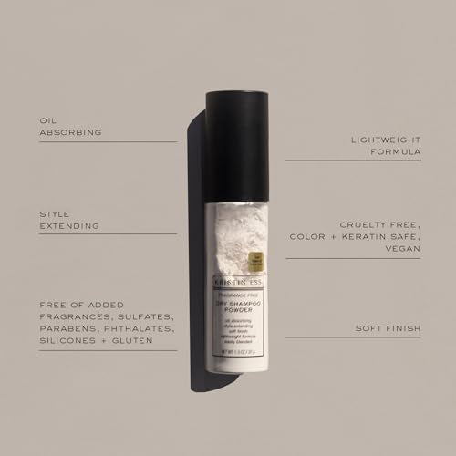 Kristin Ess Hair Dry Shampoo Non-Aerosol Powder for Oily Hair - Mattifying, Style Extending, Fragrance Free, Dry Shampoo for Men and Women, Easily Blended, Lightweight Formula, Vegan, 1.3 oz