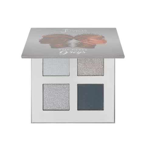 Juvia's Place Rebel Quad Grey Eyeshadow Palette - Professional Eye Makeup, Pigmented Eyeshadow Palette, Makeup Palette for Eye Color & Shine, Pressed Eyeshadow Cosmetics, Shades of 4, 1.0 Count