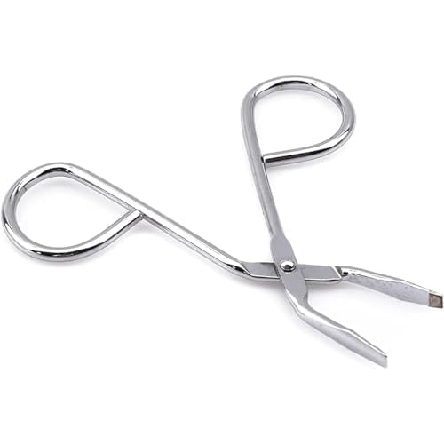 2Pcs Silver Stainless Steel Eyebrow Scissors Tweezers,Elbow Pliers Clip Scissors,Flat Tip Hair Plucker Hair Removal Tweezers, Shave and Hair Removal