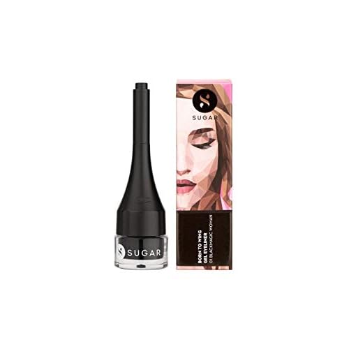 SUGAR Cosmetics Born To Wing Gel Eyeliner with Brush Smudgeproof & Matte Lasts Upto 12 hrs - 1 count (Pack of 1) 01 Blackmagic Woman