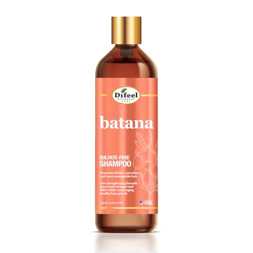Difeel Batana Shampoo 12 Ounces - Strengthening Sulfate Free Shampoo for Thicker, Smoother and more Manageable Hair