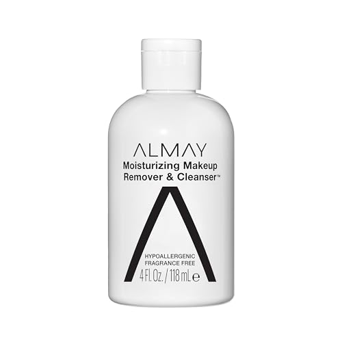 Almay Moisturizing Makeup Remover, Dermatologist Tested and Fragrance-Free, Hypoallergenic Cleanser, Removes Regular and Longwear Formulas, 4 Fl Oz (1 Pack)