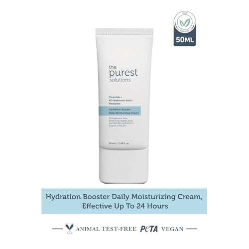 The Purest Solutions Hydration Booster Daily Moisturizing Cream - Ceramide + 4D Hyaluronic Acid + Pentavitin - 24-Hour Effective Intensive Care for All Skin Types - Vegan | Cruelty Free (1.69 fl. oz)