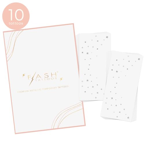 DEW DROPS EYE JEWEL set of 10 premium waterproof metallic silver foil temporary Flash Tattoos - Party Favors, temporary tattoo, face tattoo, face freckles, face jewels, stars