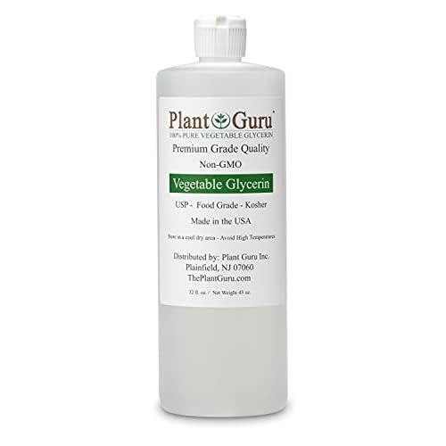 Plant Guru Vegetable Glycerine/Glycerin 32 oz. - USP Food Grade Kosher - Great For Skin, Hair, Face, Body, Crafts And DIY Soap Making.