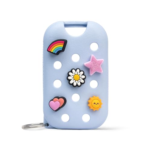 Touchland x Crocs Special Edition Mist Case 1 Fl. OZ., Stylish Hand Sanitizer Spray Accessory, with 5 Jibbitz¢â Charms and Keyring, Cloudwave Blue Color