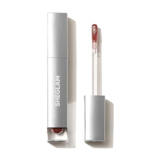 SHEGLAM Glaze Daze Lip Gloss Shiny Tinted Lip Gloss High Gloss Finish Plumping Lip Care Nourishing Not Easy to Fade Liquid Lip Cosmetics-Jammy