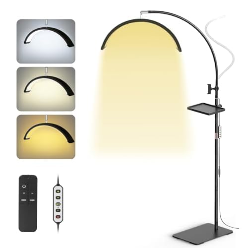 21-inch Eyelash LED Moonlight lamp, Suitable for Nail Art, SPA, Makeup, Tattoo, Skin Care, Studio and Salon Lighting. Remote Control Three-Tone Temperature, 350¡Æ Floor lamp