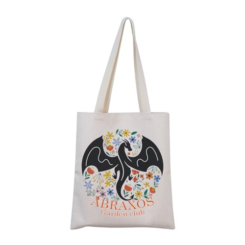 MNIGIU Book Inspired Abraxos Flower Gift Abraxos Garden Club Tote Bag Fantasy Dragon Gift for Bookish Book Lover