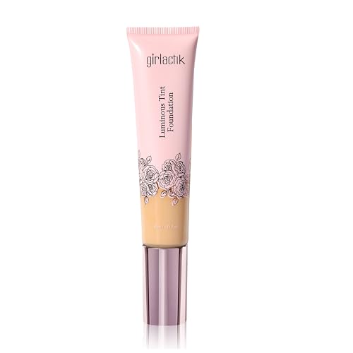 Girlactik Luminous Tint Foundation ? Hydrating 2-in-1 Tinted Moisturizer & Buildable Foundation with Hyaluronic Acid, Vitamin C & Squalane ? Lightweight, Natural Finish (Olive, 1.35 fl oz.)