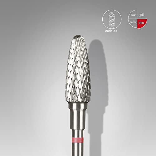 STALEKS PRO Expert Carbide Nail Drill bits 5 MM Working Part 13 MM Nail Tools for Russian Manicure, Nail Drill bit for Gel Nail Polish Removal FT90R050/13