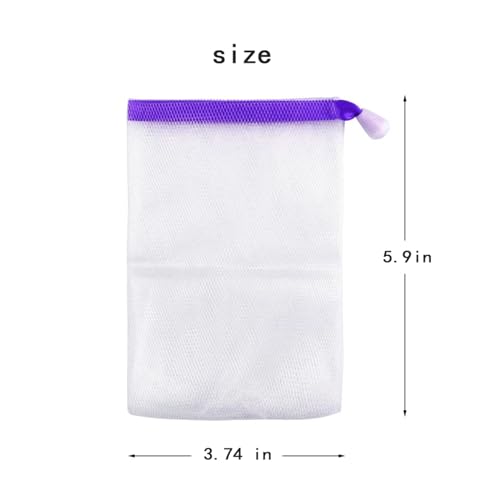 INVODA 100PCS Soap Net Bag 100 Pieces Double Layer Drawstring Mesh Soft Bath Soap Handmade Soap Net for Facial Body Exfoliation Cleaning Tool (Random Color)