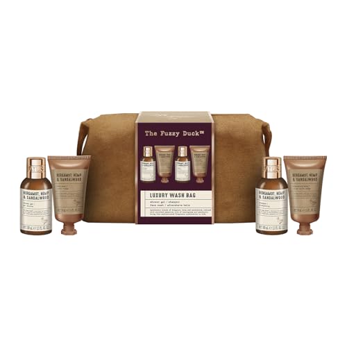 Baylis & Harding The Fuzzy Duck Bergamot, Hemp & Sandalwood Men's Luxury Toiletry Bag Gift Set - Vegan Friendly