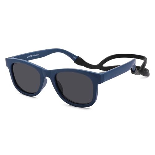 COASION Bendable Flexible Polarized Newborn Baby Sunglasses with Silicon Strap for Infant Boys Girls Age 0-12 Months CA9042