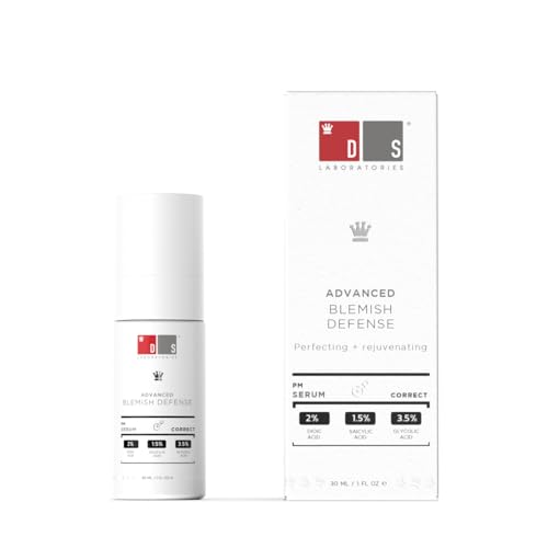 DS Labs Blemish Defense Serum, 30mL - Clarifying Serum for Blemish Prone, Aging Skin, With Salicylic Acid, AHA Blend, Oil Free, Vegan, Fragrance Free