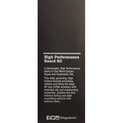 AGADIR Oud Wood Beard Oil, 1.5 Fl Oz