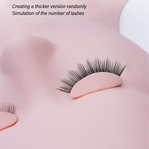 Estink Replaced Eyelids, 3 Pairs 2 Layers Layering Effect Silicone Double Eyelashes Replace Eyelids Replaced Makeup Eyelids for Mannequin Head Eyelash Training Institution Training Tool