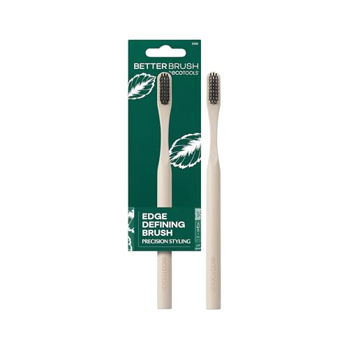 EcoTools Edge Defining Hairbrush, For Precision Styling, Tame Edges, Baby Hair, & Frizz, Dense Synthetic Bristles, Small Brush Head To Style Hairline, Renewable Bamboo, Cruelty-Free, 1 Count